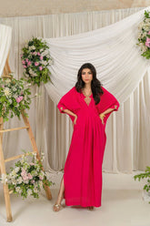 Alishba Kashif - GULNAR - Fuschia  - Korean Rawsilk - 1 Piece